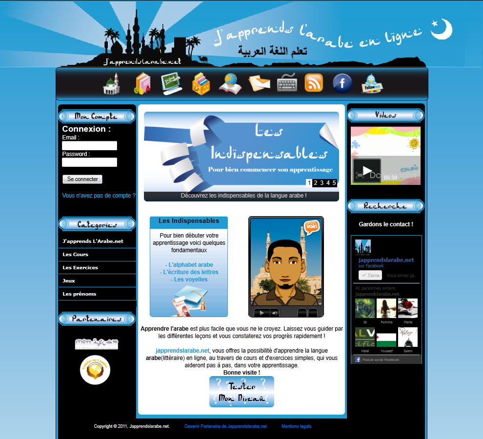 Apprendre l'arabe en ligne sur Japprendslarabe.net